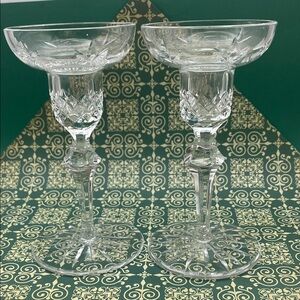Elegant Rogaska Hand-Cut Crystal Richmond Pattern Candle Stick Holders Set Of 2